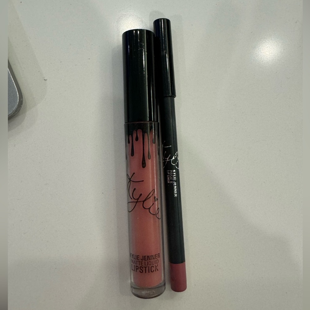 Posie K Kylie Cosmetics Matte Liquid Lipstick and Lip liner used